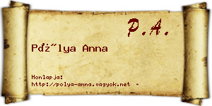 Pólya Anna névjegykártya